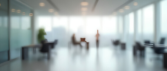 Modern business office without people with blurred bokeh background	
