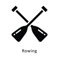 Rowing  Vector Gylph Icon. Eps 10 file 
