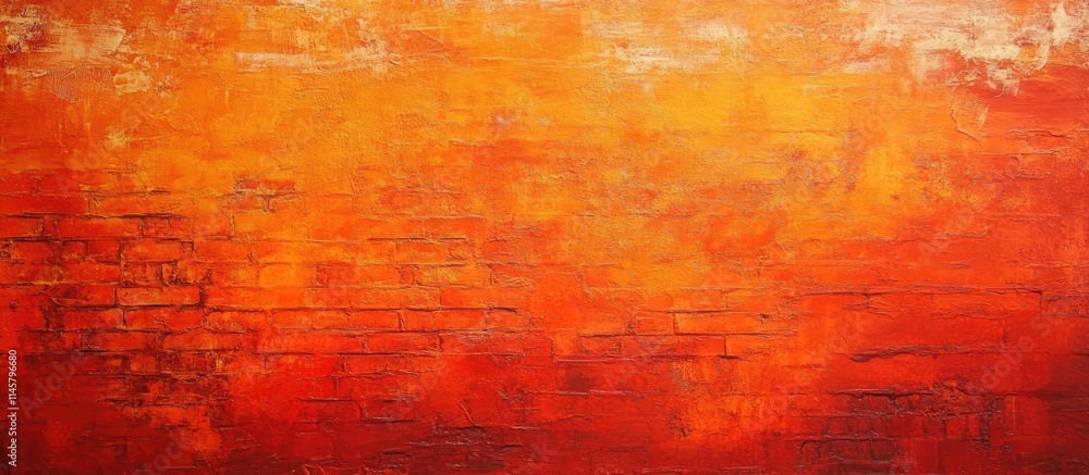 Poster vibrant red and orange textured brick wall background creating a warm and rustic atmosphere for desi