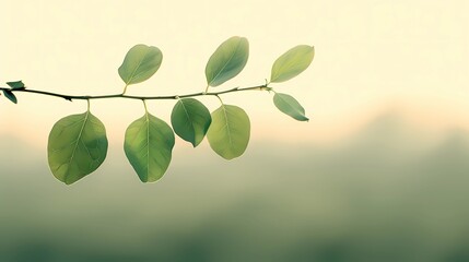 Fototapeta premium branch with green leaves