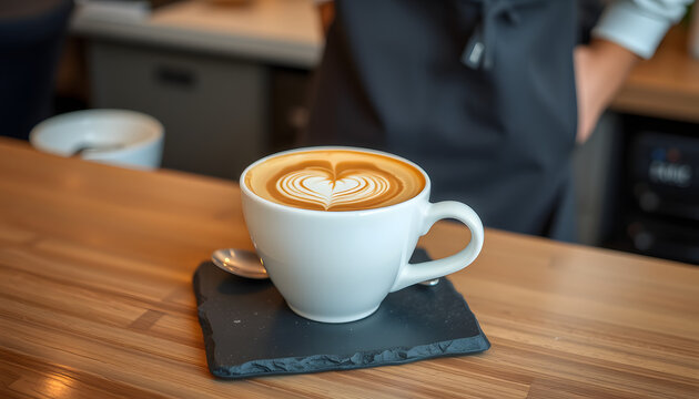 Creative Coffee Shot Featuring Heart-Shaped Latte Art