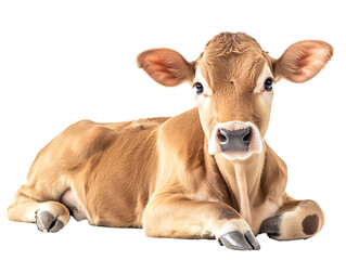 Cute Brown Calf Lying Down