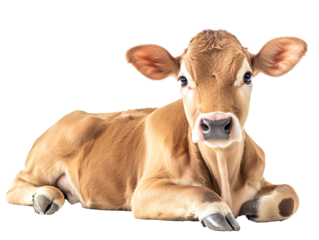 Cute Brown Calf Lying Down