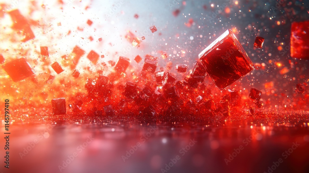 Aufkleber abstract 3d render modern background design chaotic shap