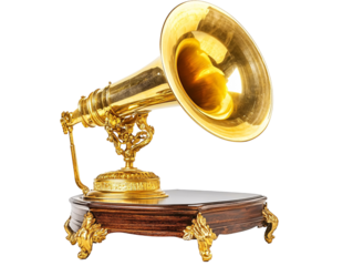 Golden Antique Phonograph