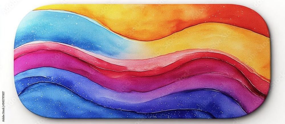 Poster colorful abstract waves in vibrant tones creating a dreamy and artistic background suitable for crea