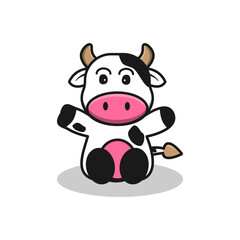 cow on a white background