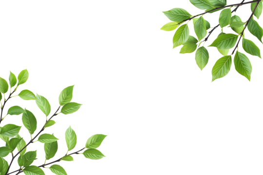 Green leaves on corner border