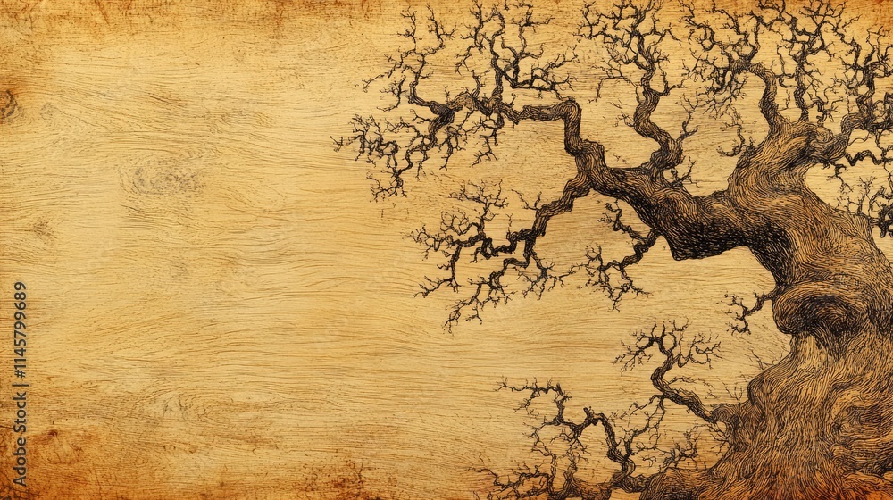 Aufkleber artistic illustration of a textured tree with intricate branches perfect for background design in vi