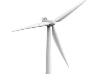 Isolated White Wind Turbine