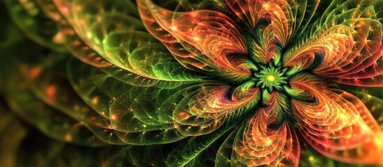 Obraz premium Vibrant Close-Up of Intricate Flower Bloom and Detailed Green Plant Foliage with Bright Colors and Lush Growth