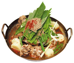 Traditional Korean Pork Bone Soup with Vegetables