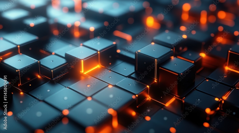 Poster abstract 3d rendering of geometric shapes modern looped animation seamless motion design uh