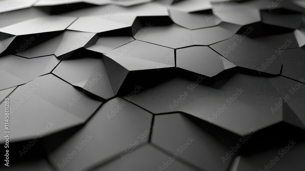 Poster abstract 3d rendering of low poly dark surfa