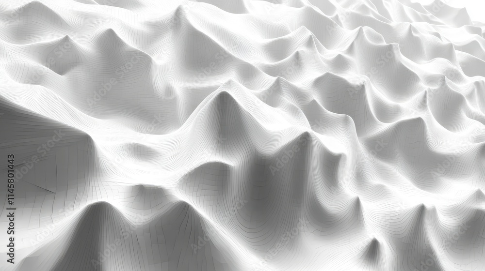 Poster abstract 3d rendering of low poly white surfa