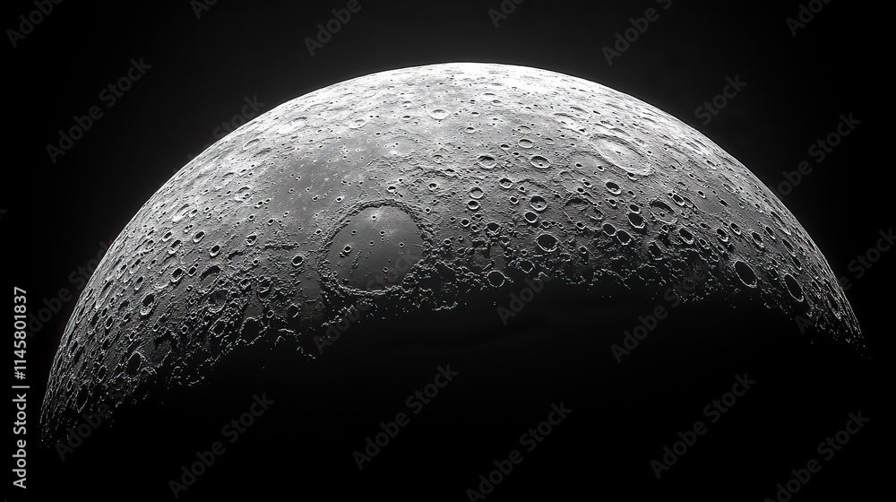 Canvas Prints the moon's craters are visible in space, an abstract background for astronomy and celestial wallpape