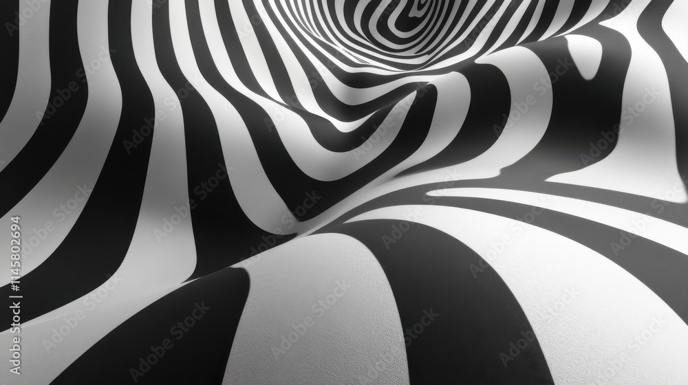Poster abstract background design distorted zigzag lines seamless looped animatio