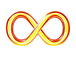Isolated Neon Yellow Infinity Symbol
