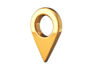 Isolated Golden Location Pin