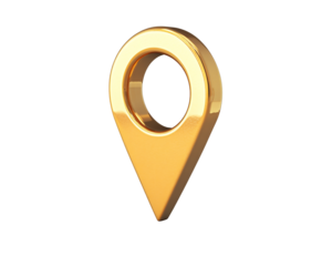 Isolated Golden Location Pin