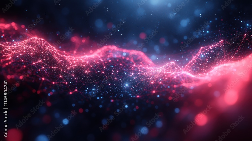 Poster abstract background design moving connected lines seamless looped animatio