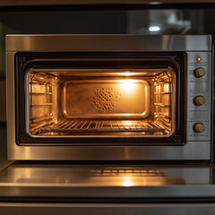 Obraz premium cleaning a the inside of a Microwave oven