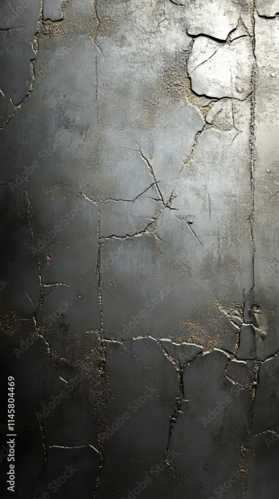 Aufkleber inverted image of scratch marks and peeling paint on metal wall,scratch and rust markings on old met