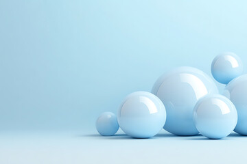 Abstract Light Blue Sphere Composition