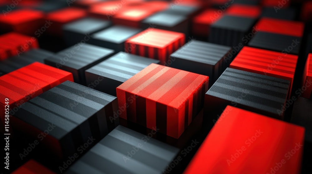 Poster abstract background design striped rotating cubes seamless looped animatio