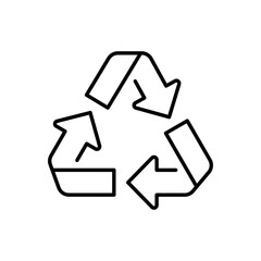 Recycle icon. Simple outline style. Eco friendly practices, suitable for environmental initiatives and sustainability projects concept. Thin line symbol. Vector illustration isolated.