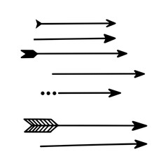 Hand-drawn white arrows on black background