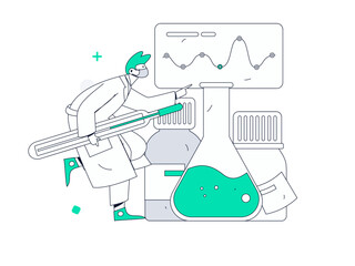 Medical characters fighting the epidemic flat vector concept operation hand drawn illustration
