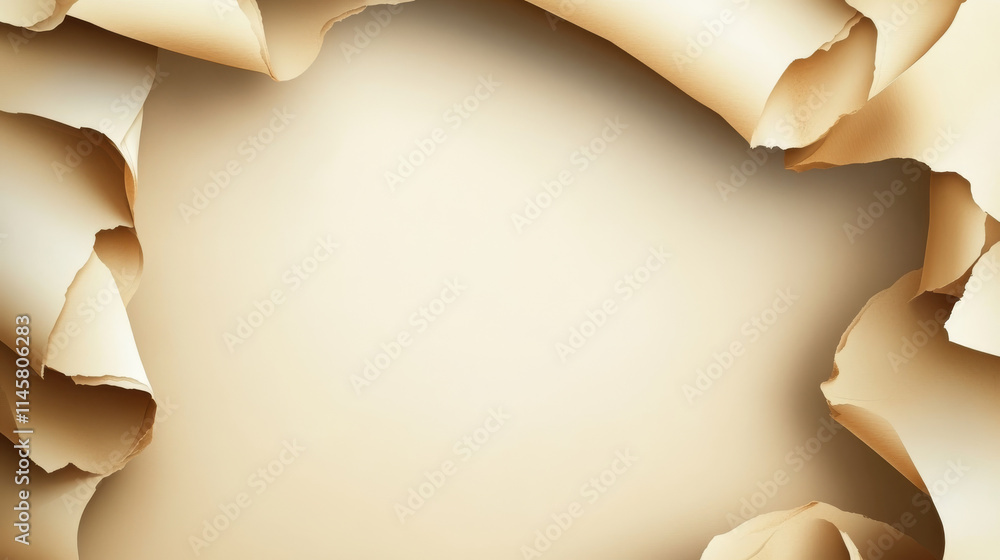 Poster realistic animation set of craft paper sheet falling down isolated on transparent background. vector