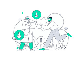 Medical characters fighting the epidemic flat vector concept operation hand drawn illustration
