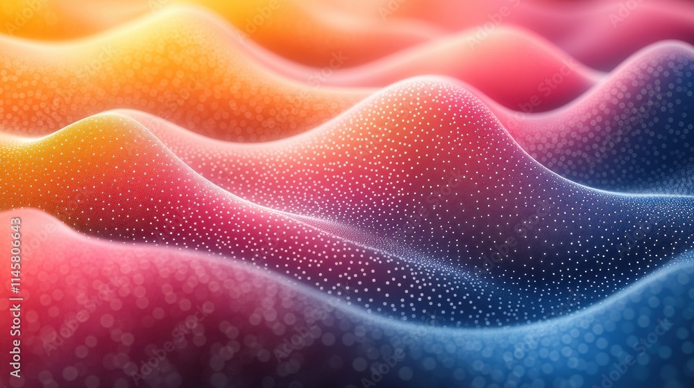 Poster abstract background design wavy polka dot pattern seamless looped animatio