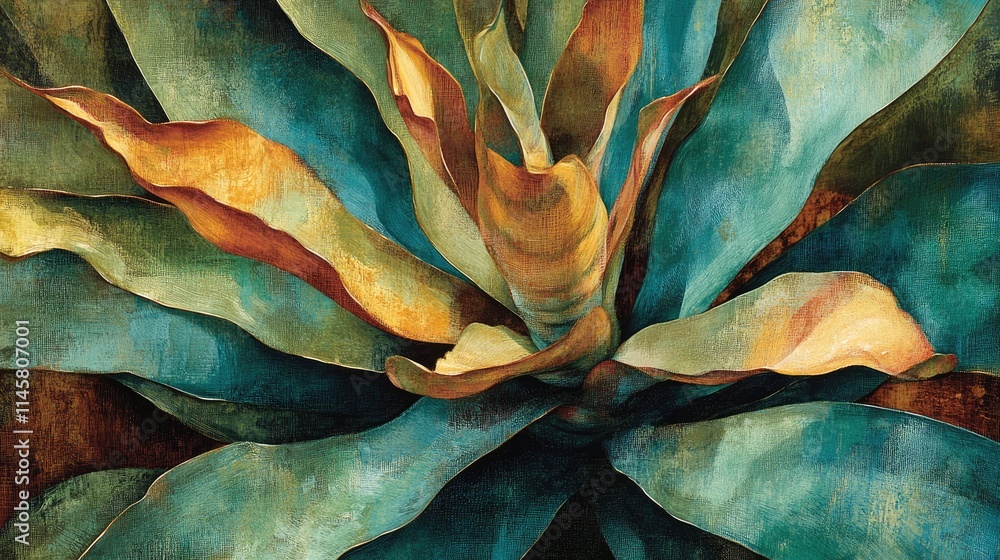 Poster staghorn fern close-up vibrant colors showcasing intricate leaf patterns and textures in an artistic