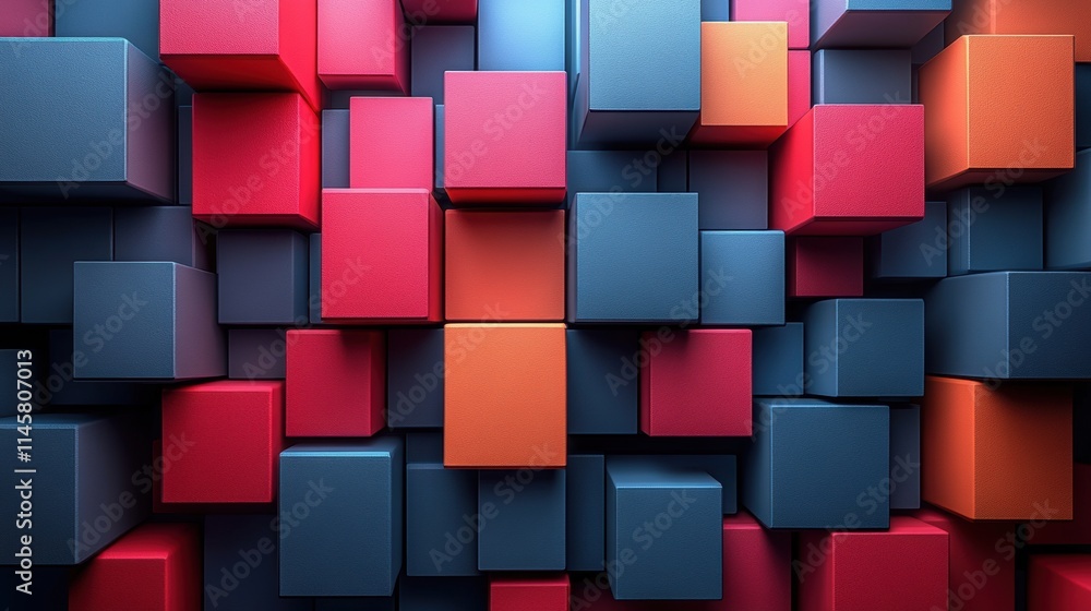 Poster abstract background design with cubes modern geometric pattern illustratio