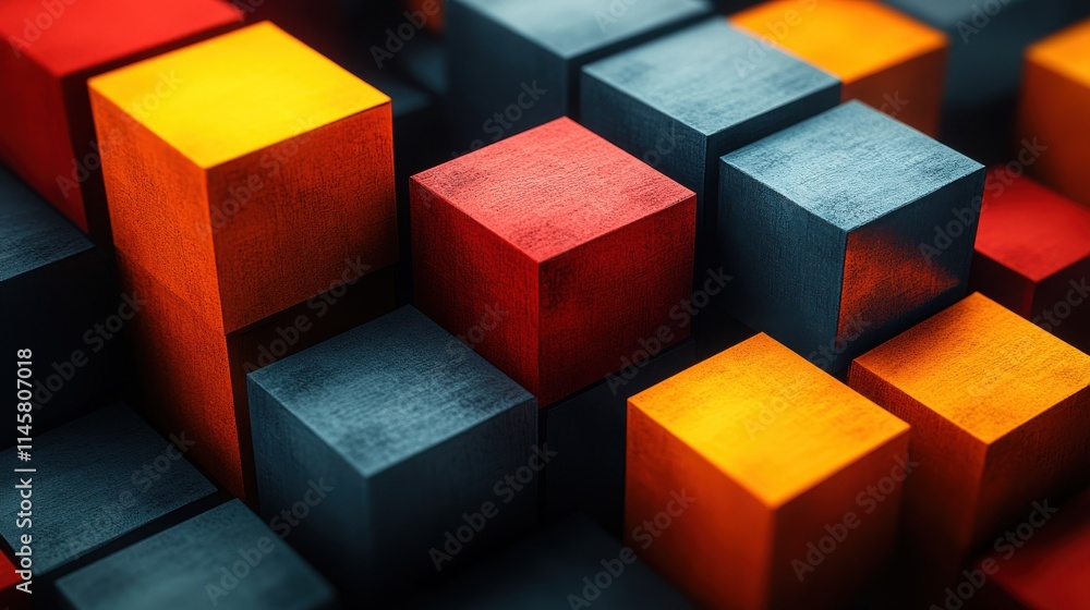 Poster abstract background design with cubes modern geometric pattern illustratio