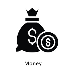 Money Vector Gylph Icon. Eps 10 file 