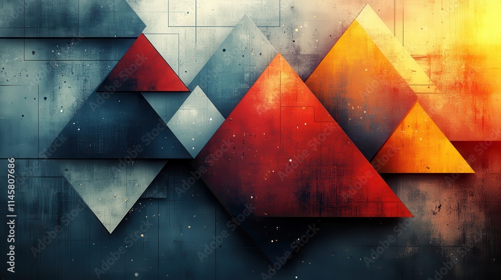 Aufkleber abstract background design with geometric shapes modern pattern illustratio