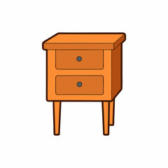 wooden cabinet isolated on white background