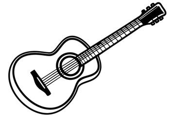 Fototapeta premium Guitar line art illustration