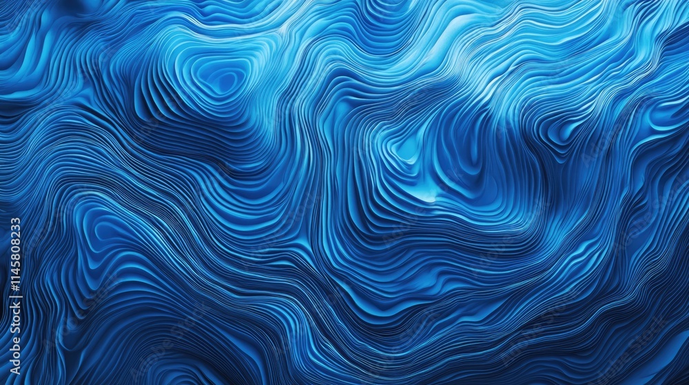 Poster abstract rippling water background with intricate blue wave patterns creating a fluid and dynamic vi