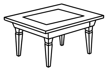Table line art illustration