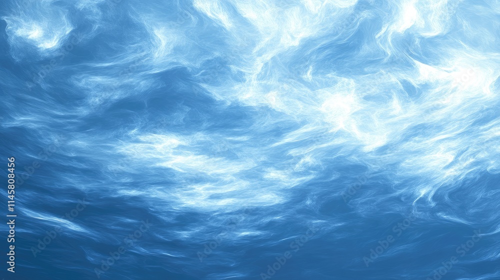 Poster abstract blue sky cloudscape with fluffy clouds creating a serene and tranquil environment ideal for