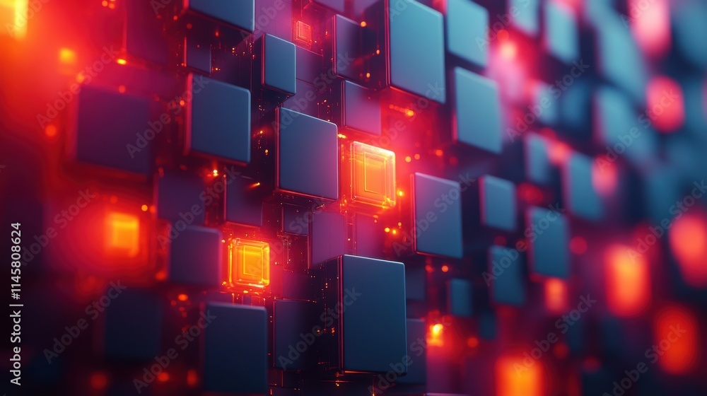 Aufkleber abstract background design with moving squares seamless looped animatio