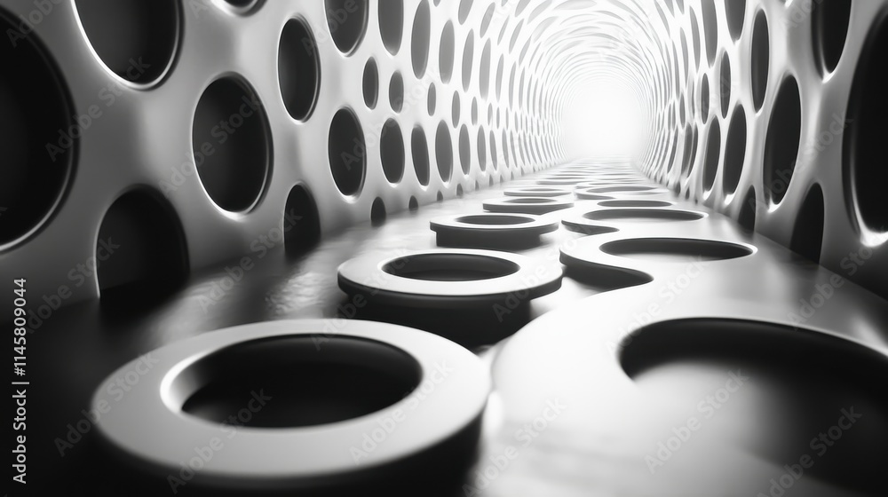Poster abstract background design with striped circles seamless looped animatio