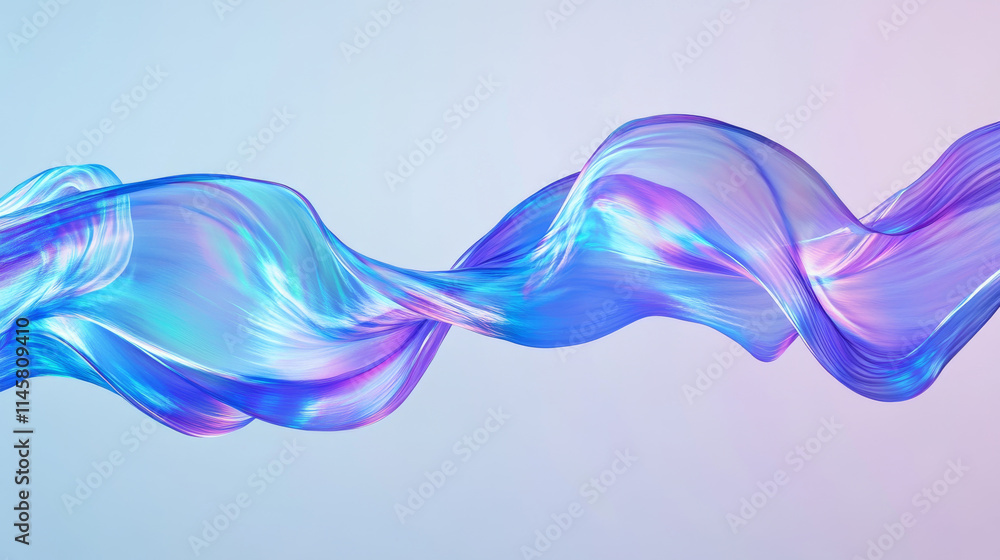 Aufkleber abstract liquid glass transparent ribbon. realistic vector illustration of blue and purple spectrum 