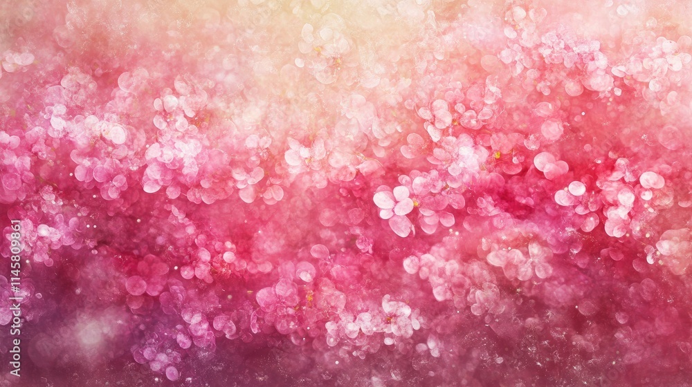 Poster soft focus floral background texture with pink and white bokeh effects creating a dreamy and romanti