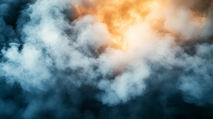 Obraz premium Black smoke with fire, dark fog clouds or steam trails. Industrial smog, factory or plant environmental air pollution isolated on transparent background, Realistic 3d vector illustration, icons set